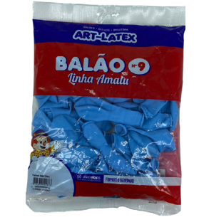 BALÃO AMALU 9 AZUL CLARO C/50