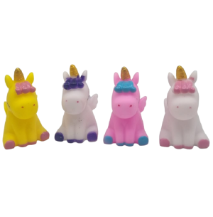 MORDEDOR VINIL UNICORNIO 4PÇS 8CM