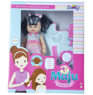BONECA MAJU BEAUTY SALON PRETA 34CM
