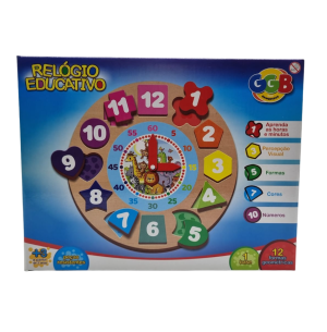 PEDAGÓGICO RELÓGIO NÚMEROS E FORMAS 13PÇS