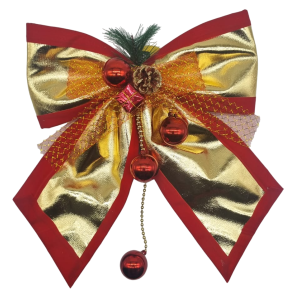  ENFEITE LAÇO 33CM VELUDO C/ PINHA BOLA