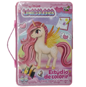 ESTOJO MALETA 68PÇS UNICÓRNIO