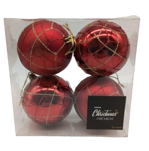 BOLA CX 8CM 4UN DEC.VM FOSCA/BRILHO GLLITTER