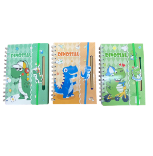 CADERNO ANOT.ESP.14X19CM 60FLS CANETA DINO