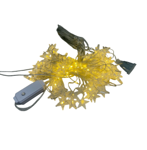 PISCA CORTINA 140 LEDS AMARELO 2.5X1M 8F.70 ESTRELAS BIVOLT