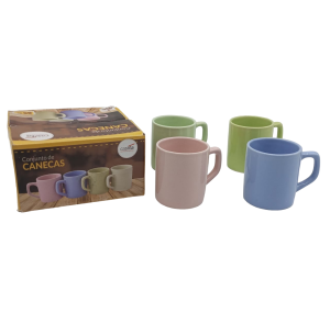 CANECA CERÂMICA 85ML 4UN