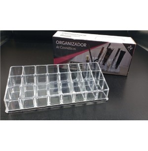 ACRÍLICO PORTA COSMÉTICOS 22X5CM 24 DIV.