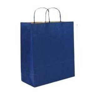 SACOLA KRAFT  31X12X39CM 10UN AZUL