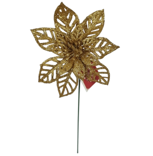  FLOR BICO DE PAPAGAIO GLITTER 24CM COBRE