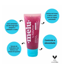 SABONETE FACIAL ESFOLIANTE MELU RUBY ROSE 75G
