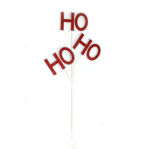 ENFEITE PLACA HO HO HO GLITTER 57X14CM
