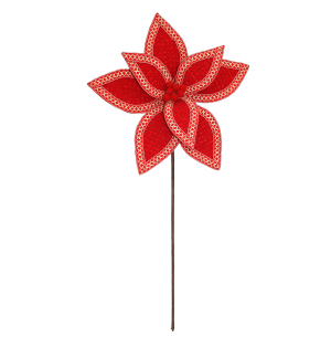 FLOR BICO DE PAPAGAIO 30CM BORDA XADREZ