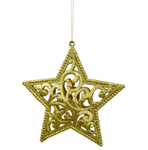 ENFEITE ESTRELA VAZADA GLITTER 19CM