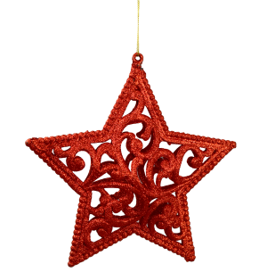 ENFEITE ESTRELA VAZADA GLITTER 19CM