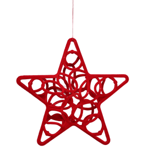 ENFEITE ESTRELA VAZADA CAMURÇA 20CM