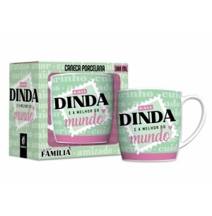 CANECA PORCELANA 300ML URBAN MINHA DINDA A MELHOR DO MUNDO