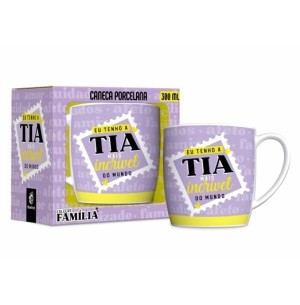 CANECA PORCELANA 300ML URBAN EU TENHO A TIA MAIS INCRÍVEL