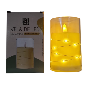 VELA LED IMITA PARAFINA FIO FADA 12CM