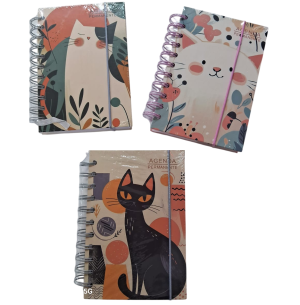 AGENDA PERM.ESPIRAL 160FLS.10X16CM GATO