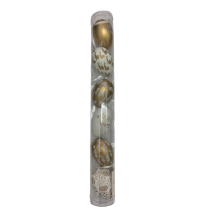PÁSCOA OVO PLÁST.6CM TUBO 6UN DOURADO