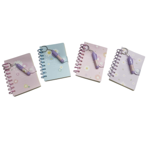 BLOCO ANOT.ESPIRAL 9X13CM 80FLS.CANETA FLORES