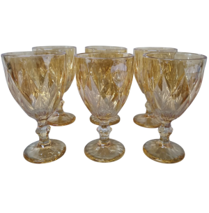 TAÇA VIDRO MR. 340ML 6UN ÂMBAR PEROLADO