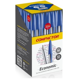 CANETA ESFER.ECONOMIC 50UN AZUL