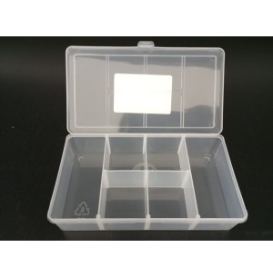 MALETA ORGANIZADORA PLÁST.6 DIV. 16X9CM TRANSPARENTE