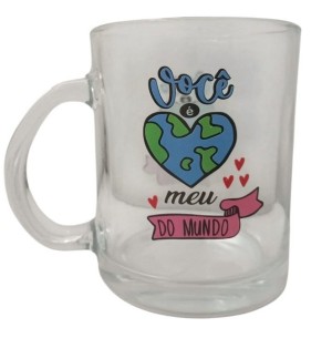 CANECA VIDRO 330ML VOCÊ MERECE TODO AMOR DO MUNDO