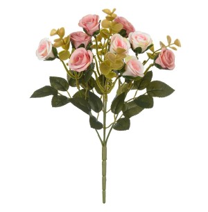 FLOR BUQUÊ ROSA X5 ROSA 30CM
