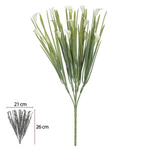 FLOR BUQUÊ COPO LEITE X5 33CM BRANCO