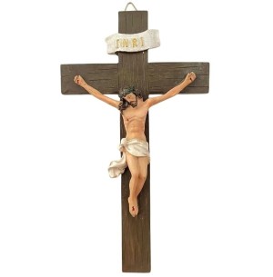 RESINA CRUCIFIXO IMAGEM JESUS 23CM