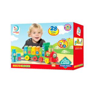 BLOCO MONTAR 28PÇS BABY LAND TRENZINHO