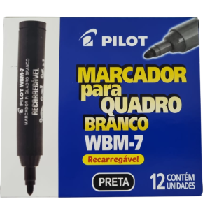 MARCADOR QUADRO BR RECAR.WBM-7 C/12UN PRETO