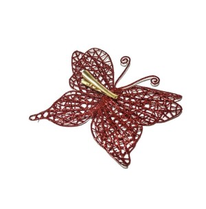 ENFEITE BORBOLETA GLITTER PREGADOR 11CM VM