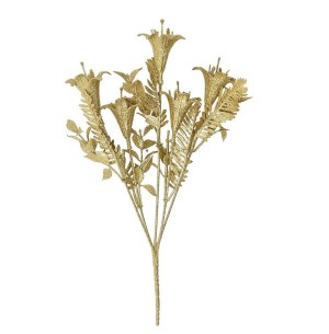 ENFEITE GALHO GLITTER 37CM DOURADO