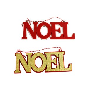 ENFEITE PLACA NOEL MDF/FELTRO 28X11CM