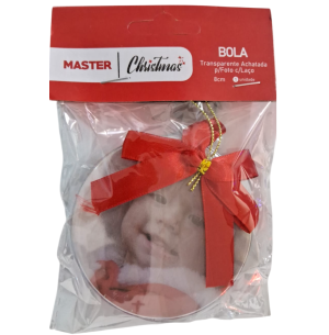 BOLA ACRÍLICO PORTA FOTO 8CM ACHATADA