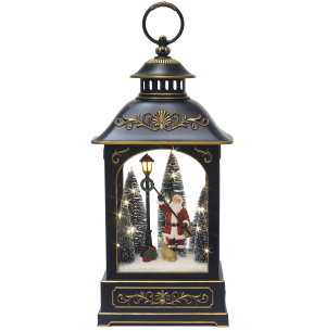 LAMPARINA VIDRO LED 40CM PAPAI NOEL C/CACHORRO