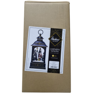 LAMPARINA VIDRO LED 40CM PAPAI NOEL C/CACHORRO