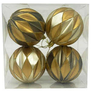 BOLA CX 8CM 4UN DEC.LOSANGO GLITTER