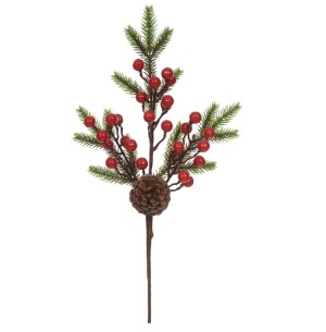 ENFEITE GALHO AZEVINHO C/PINHA 46CM