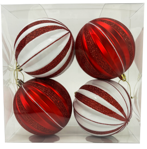 BOLA CX 8CM 4UN GLITTER GOMOS VM/BR