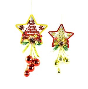 ENFEITE PORTA ESTRELA C/BOLAS 27CM