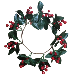 GUIRLANDA 30CM FOLHAS C/AZEVINHOS