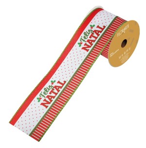  FITA ARAMADA 6,3CMX9,14M LINHO FELIZ NATAL