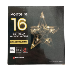  PISCA PONTEIRA ESTRELA 8F16 LEDS 18CM AM VAZADA