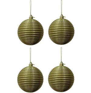  BOLA CX 8CM 4UN TEXTURA DR GLITTER