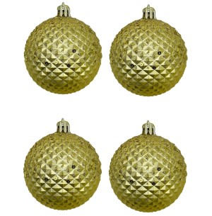 BOLA CX 8CM 4UN TEXTURA DR GLITTER