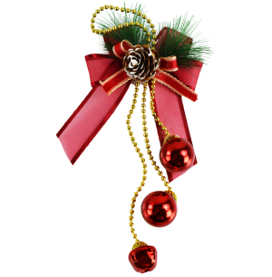 ENFEITE LAÇO 25CM PINHA/ BOLA/GUIZO